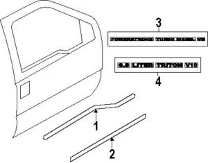Powerstroke Diesel Door Emblem Decal 2005 2010 With Appearance Package Only - FordPartsOne